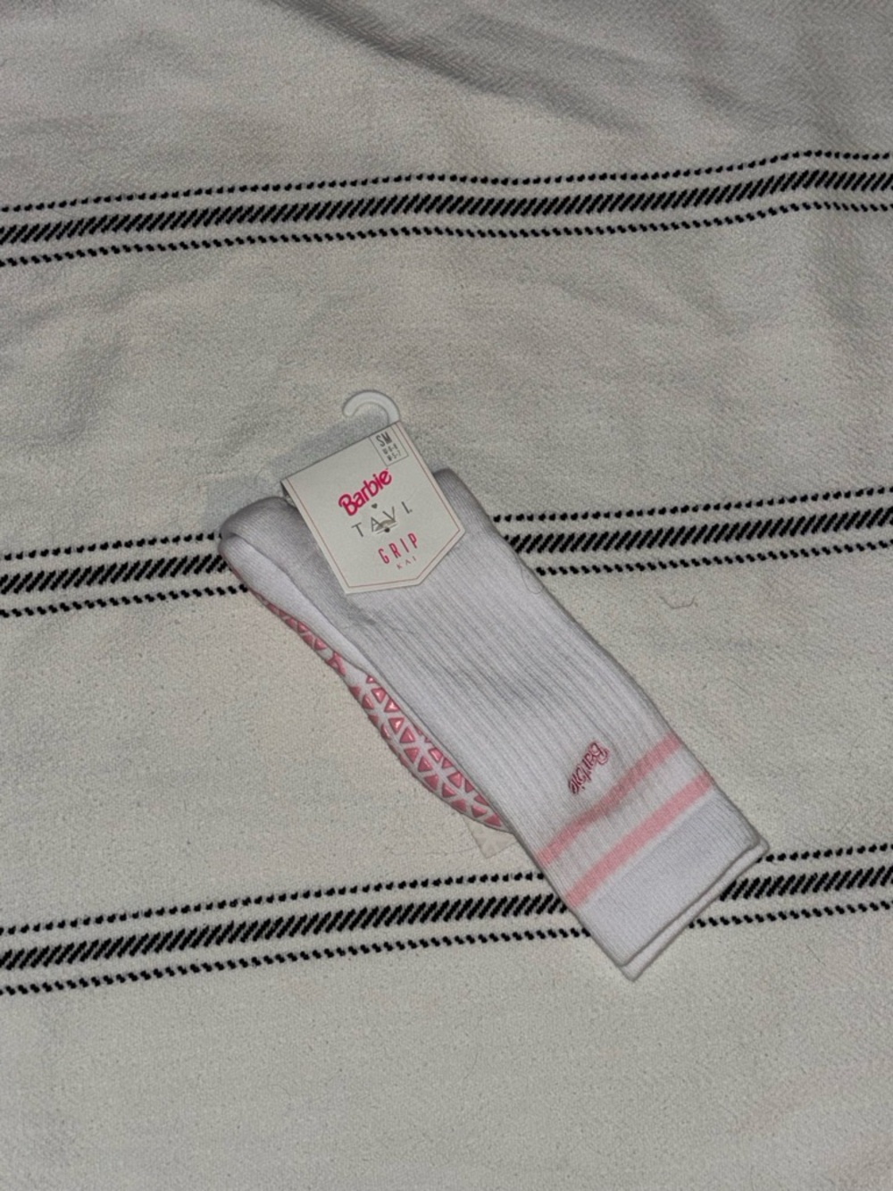 **LIMITED EDITION** Tavi Barbie White Crew Socks